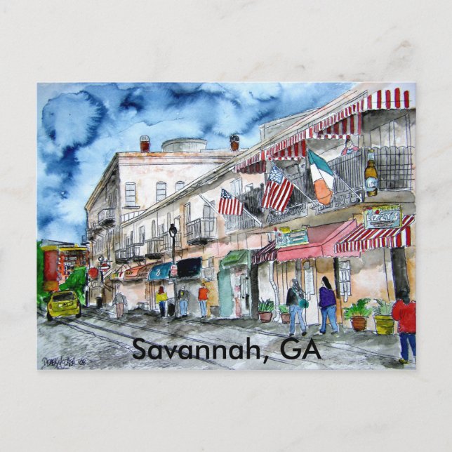 Carte postale de peinture de rue de la rivière SAV (Devant)