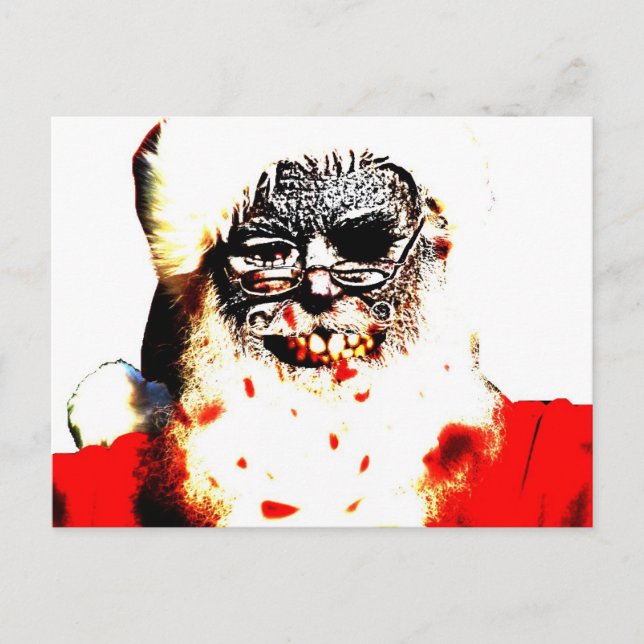 Carte postale de Père Noël de zombi (Devant)