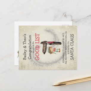 Carte postale de Père Noël Elf Good List
