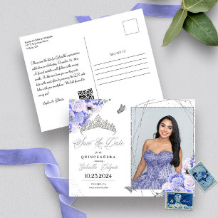 Carte postale de Periwinkle Silver Tiara Quinceañe
