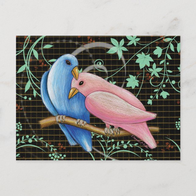 Carte postale de perruches (Devant)