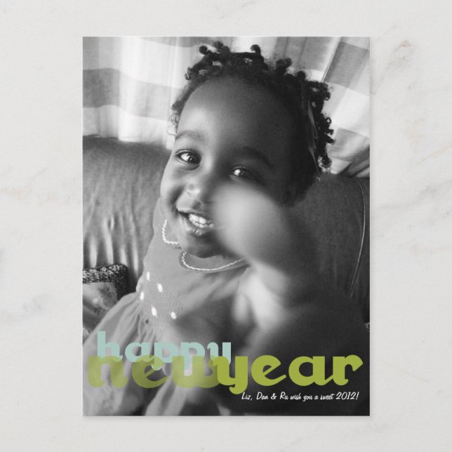 Carte postale de photo de bonne année (Devant)