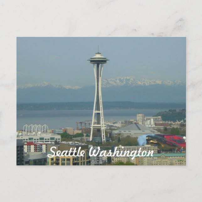 Carte postale de photo d'horizon de Seattle (Devant)