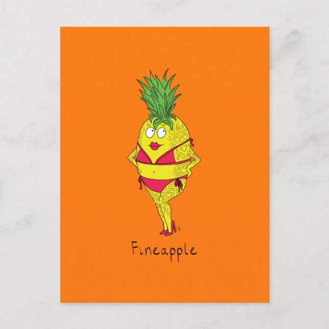 Carte postale de pin-up au ananas Fineapple (Devant)