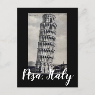 Carte postale de Pise Italie, vintage noir et blan