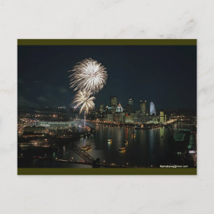 Carte postale de Pittsburgh - Lumière nocturne "On