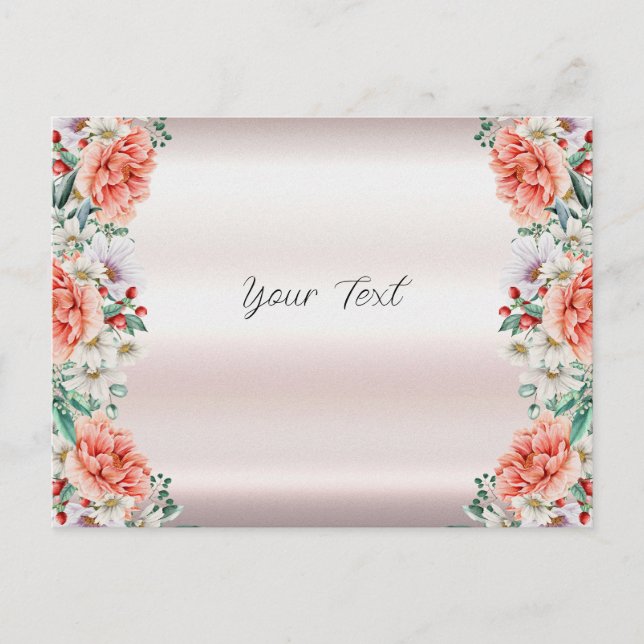 Carte postale de pivoine à l'aquarelle (Devant)