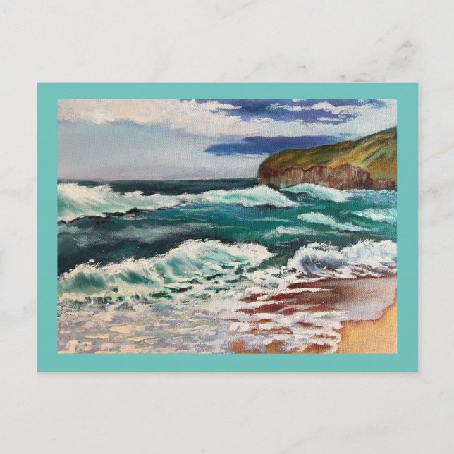 Carte postale de plage ensoleillée (Devant)