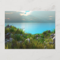 Carte postale de plage rocheuse