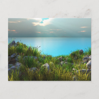 Carte postale de plage rocheuse