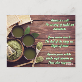 Carte postale de poème de Matcha
