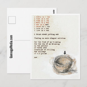 Carte postale de poésie d'art Sleep In A Box