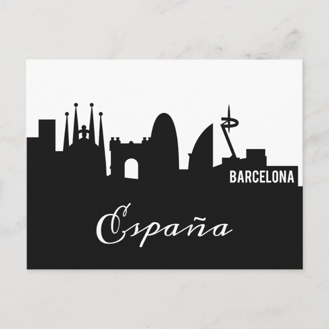 Carte postale de points de repère de Barcelone (Devant)