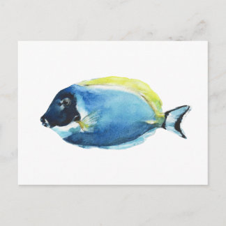 Carte postale de Poisson Tang Bleu Poudre