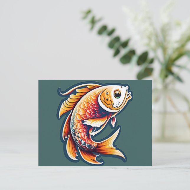 Carte postale de poissons mignons (Debout devant)