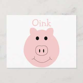 Carte postale de porc rose