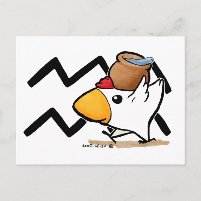 Carte postale de poulet Aquarius (Devant)
