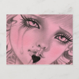 Carte postale de poupée d'amour silencieuse