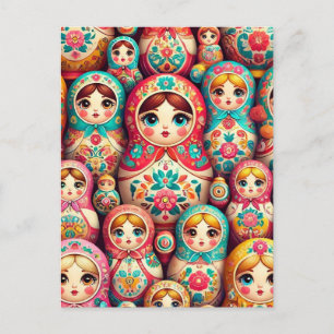 Carte postale de poupée russe