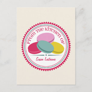 Carte postale de quatre Macarons français Recette