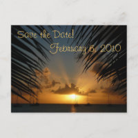 Carte postale de rappel de date de coucher de sole