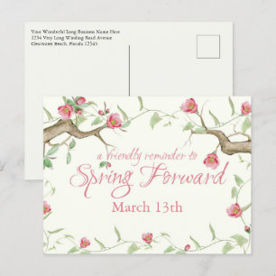 Carte postale de rappel de l'heure d'été