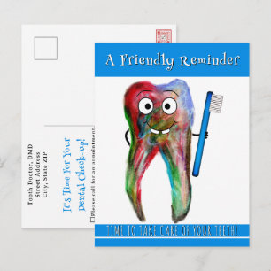 Carte postale de rappel de rendez-vous dentaire
