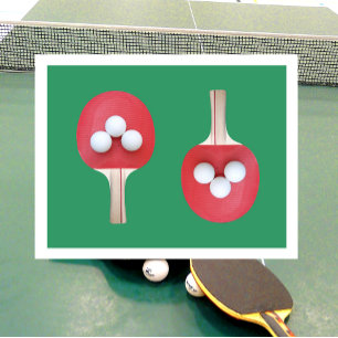 Carte postale de raquettes et balles de ping-pong