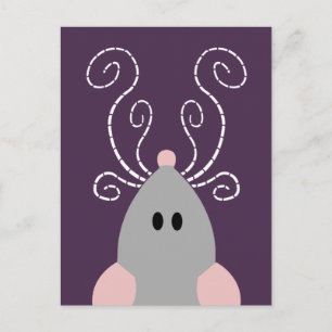 Carte postale de rat ou souris mignon