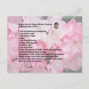 carte postale de recette de cookie au beurre de ca