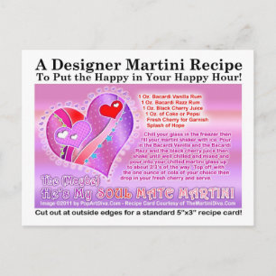 Carte postale de recette de Martini Saint-Valentin