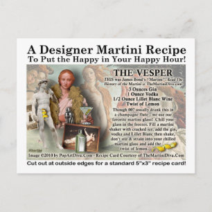 Carte postale de recette de Vesper Martini