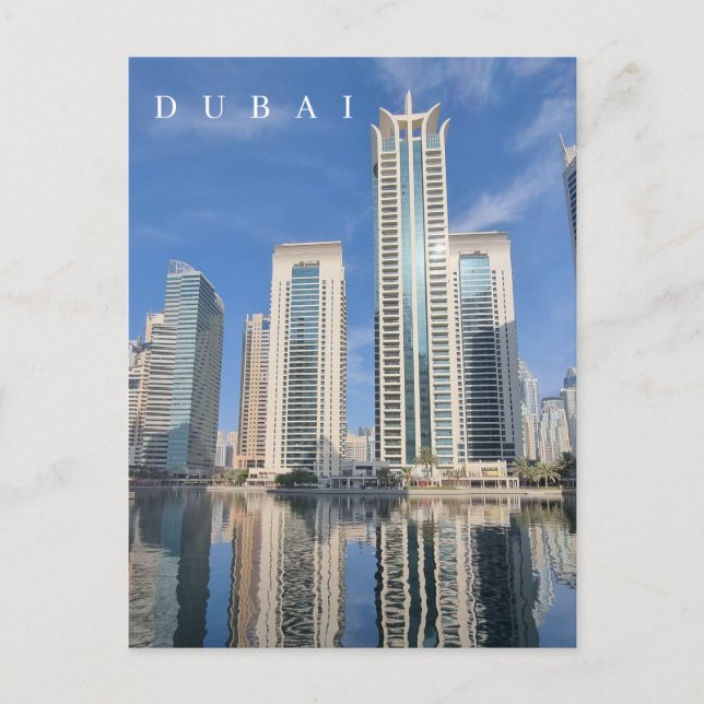Carte postale de réflexion des bâtiments de Dubaï (Devant)