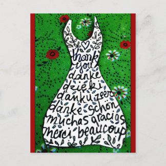 carte postale de remerciement