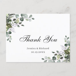 Carte postale de remerciement à l'aquarelle d'euca