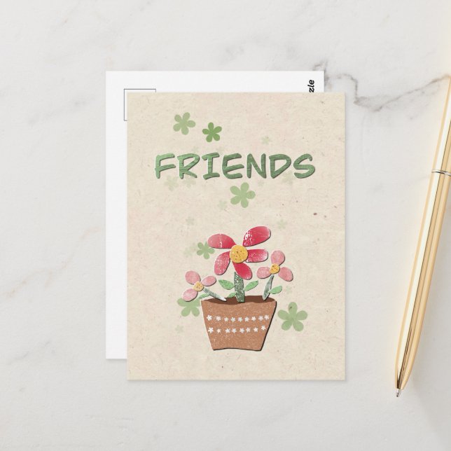 Carte postale de remerciement à mes amis (Devant/Arrière en situation)