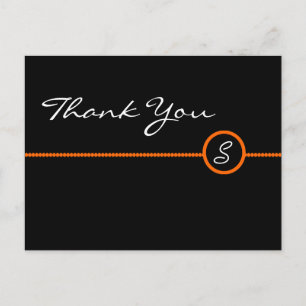Carte postale de remerciement à monogramme