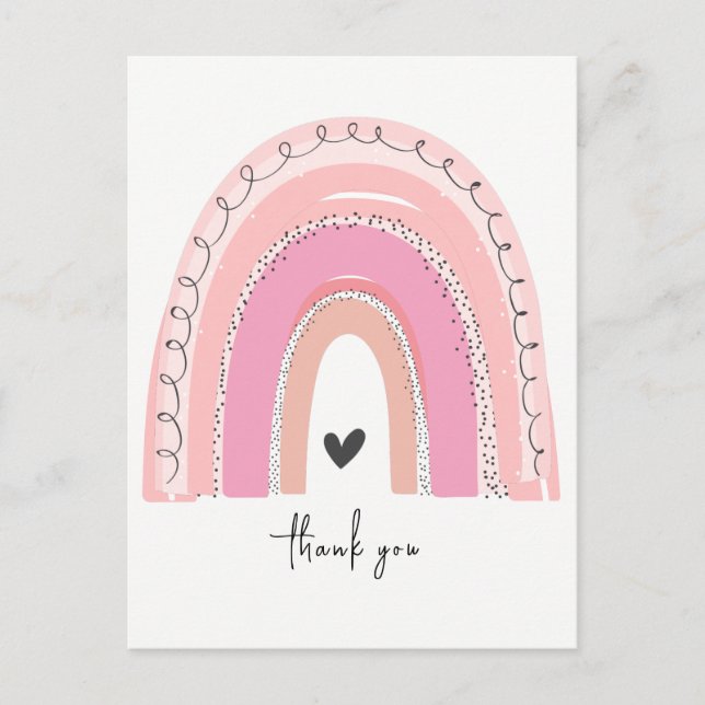 Carte postale de remerciement arc-en-ciel pastel r (Devant)