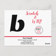 Carte postale de remerciement avec tirage au sort