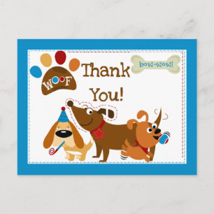 Carte postale de remerciement Bow Wow Dog