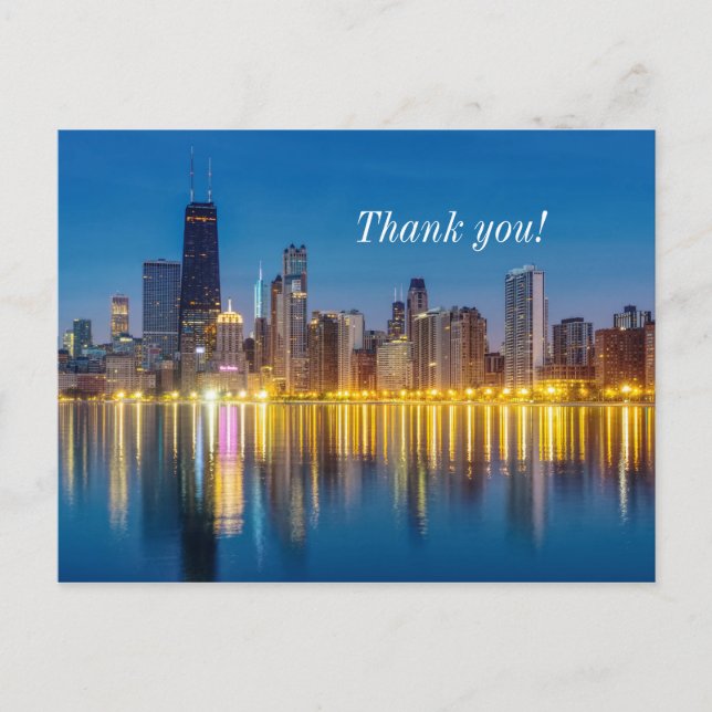 Carte postale de remerciement Chicago Dawn Citysca (Devant)