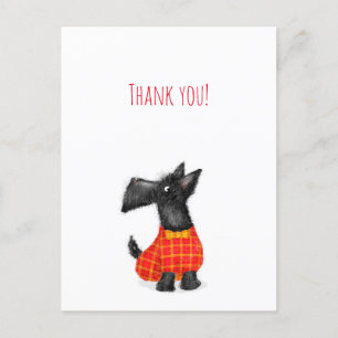 Carte postale de remerciement de chien Scottie