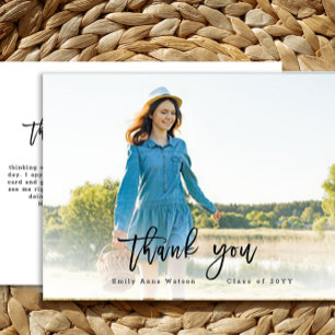 Carte postale de remerciement de graduation avec p