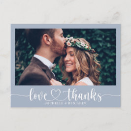 Carte postale de remerciement de mariage élégante 