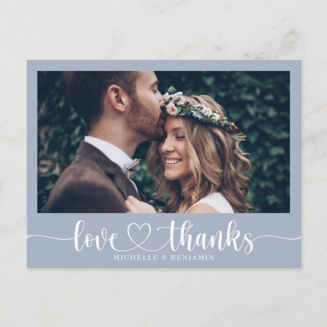 Carte postale de remerciement de mariage élégante  (Devant)