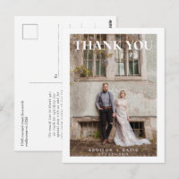 Carte postale de remerciement de mariage photo sim