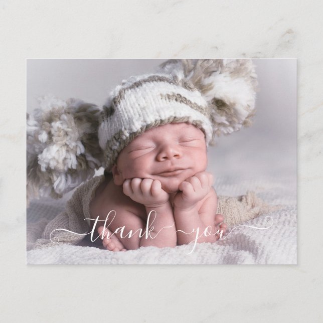 Carte postale de remerciement de naissance avec ph (Devant)