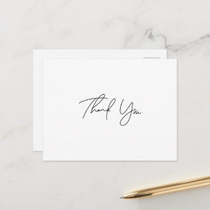 Carte postale de remerciement de script simple