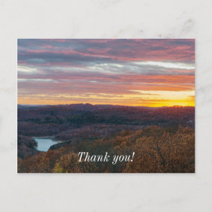 Carte postale de remerciement du coucher de soleil