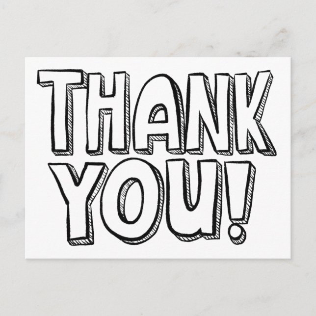 Carte postale de remerciement écrite à la main Vou (Devant)